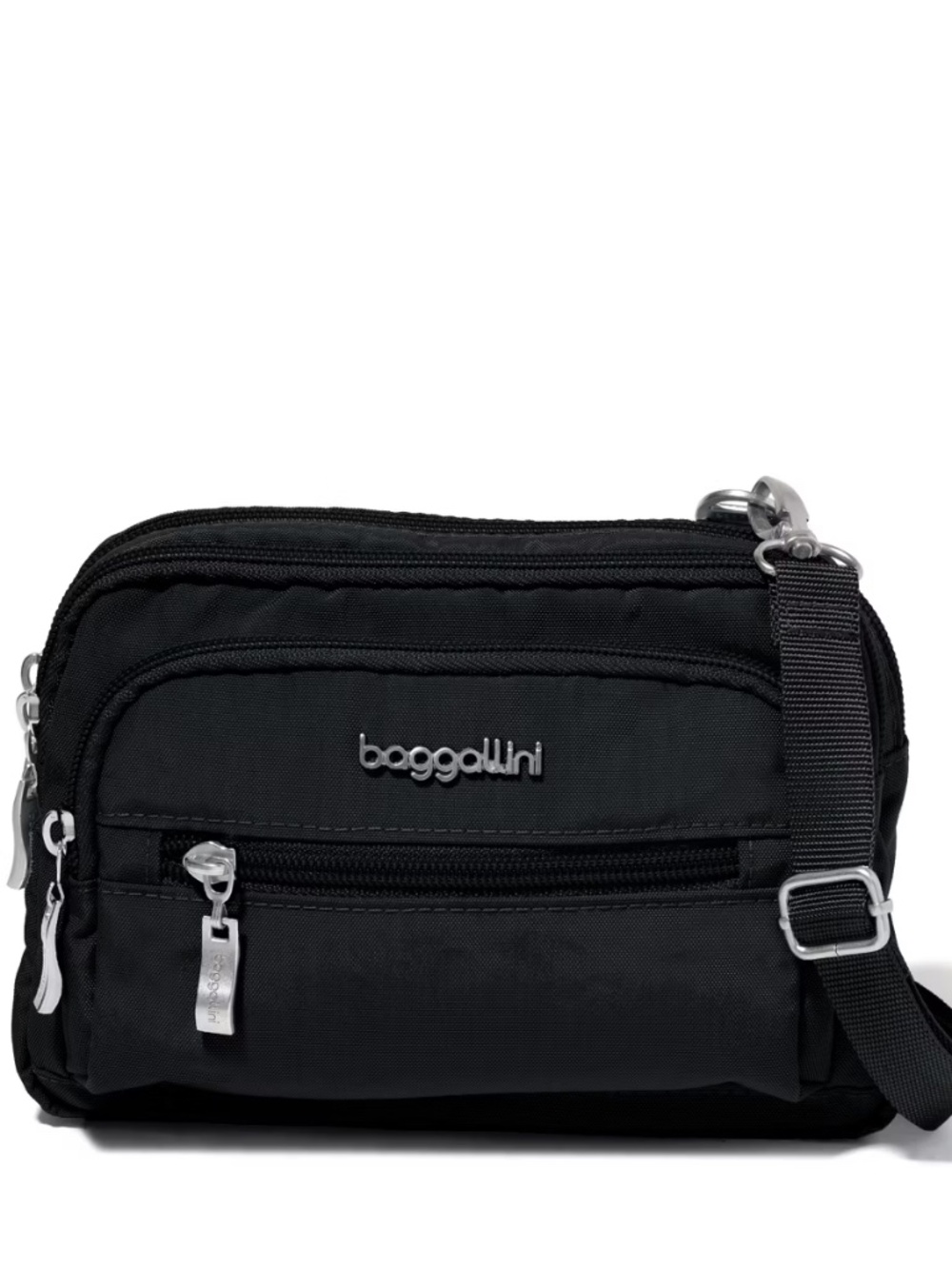 Baggallini Black Crossbody Bag Triple Zip / Fanny Pack 2 in 1 NWT ~ NEW